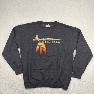 Cherokee North Carolina Graphic Sweatshirt Large Grey Prairie Mountain Native